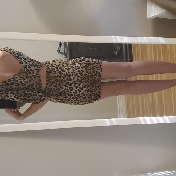 Sexy cheetah print dress with open back detail - Picture 2 of 3